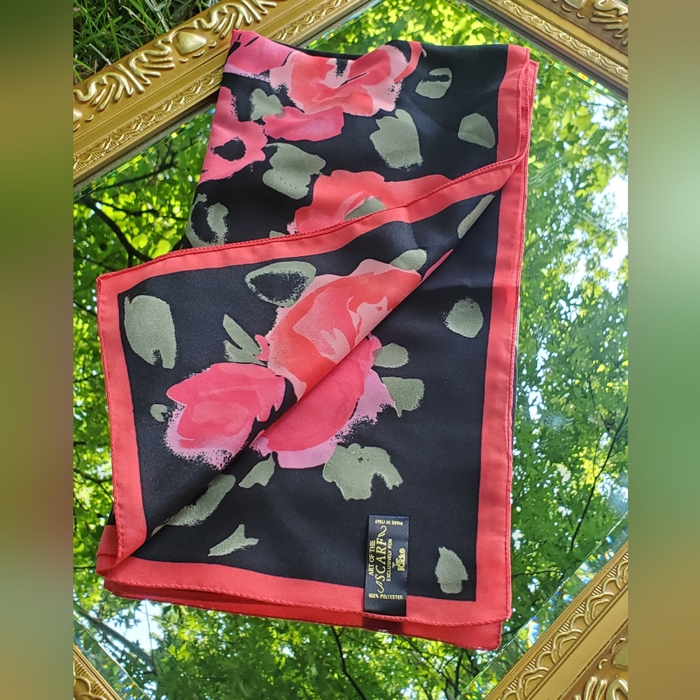 Art of the Scarf Vintage Rose Design Scarf
